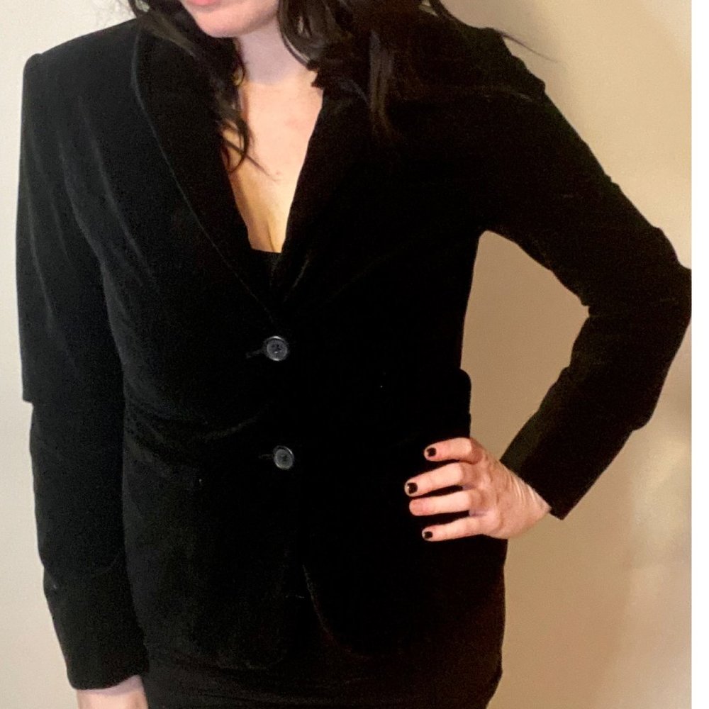 Vintage Black Velvet Blazer
